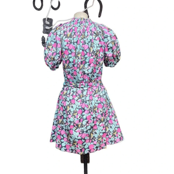 Roller‎ Rabbit Manusa Ainsley Mini Dress Black Floral Print Size Small - Picture 9 of 12